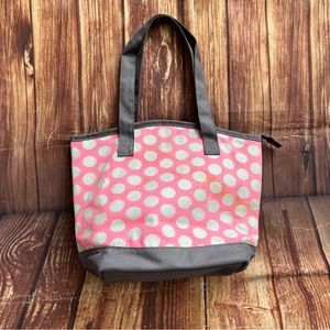 Fit and Fresh Fashion Insulated Reusable Lunch Bag for Women with Zip Top Pink